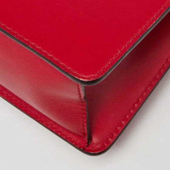 Gucci Red Calfskin Leather Small Sylvie Shoulder Bag - Picture 5 of 10